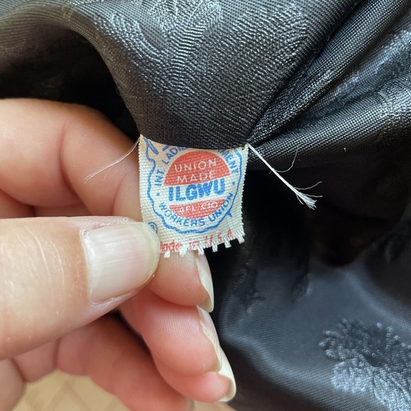 Vintage 60s Coat Womens Large Fur Collar Wool Accent‎ Buttons USA Union Made - Picture 8 of 12